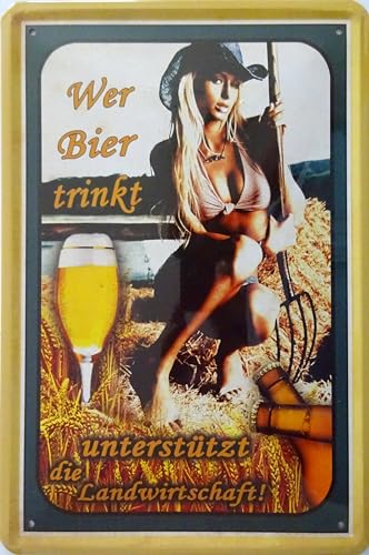 Blechschild Schild 20x30cm - Wer Bier trinkt unterstützt die Landwirtschaft Erotik sexy Frau 4 Blechschild Schild 20x30cm - Wer Bier trinkt unterstützt die Landwirtschaft Erotik sexy Frau 4 von vielesguenstig by Robby Wanka