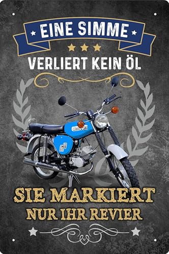 Blechschild Schild 20x30cm - eine Simme verliert kein Öl sie markiert nur Ihr Revier Simson Moped DDR Blechschild Schild 20x30cm - eine Simme verliert kein Öl sie markiert nur Ihr Revier Simson Moped DDR von vielesguenstig by Robby Wanka