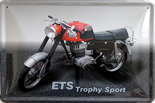 Blechschild Schild 20x30cm gewölbt - ETS Trophy Sport Motorrad DDR Ostalgie Osten Oldtimer von vielesguenstig by Robby Wanka
