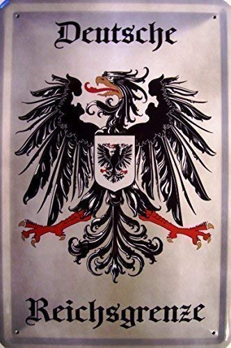 Deutsche Reichsgrenze Wappen Blechschild Schild Blech Metall Metal Tin Sign 20 x 30 cm von vielesguenstig by Robby Wanka