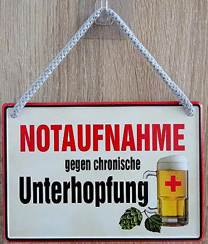 Hängeschild Schild 16x11cm - Notaufnahme gegen chronische Unterhopfung von vielesguenstig by Robby Wanka