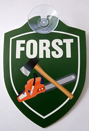 Schild mit Saugnapf Forst Wald Forstarbeiter Forstbetrieb Baum Auto Windschutzscheibe von vielesguenstig by Robby Wanka