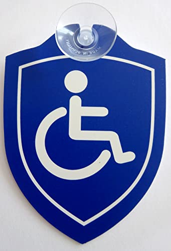 Schild mit Saugnapf Rollstuhlfahrer Rollstuhl Auto Windschutzscheibe von vielesguenstig by Robby Wanka