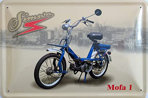 vielesguenstig by Robby Wanka Blechschild 20x30cm - Simson Mofa 1 DDR Ostalgie Moped von vielesguenstig by Robby Wanka