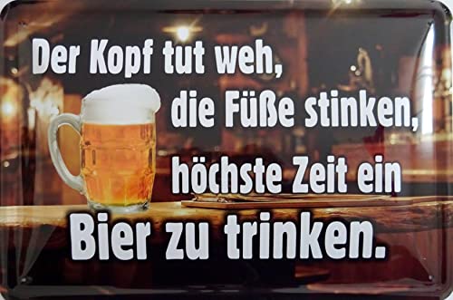 vielesguenstig by Robby Wanka Blechschild Schild 20x30cm - Der Kopf TUT WEH die Füße stinken höchste Zeit EIN Bier zu Trinken vielesguenstig by Robby Wanka Blechschild Schild 20x30cm - Der Kopf TUT WEH die Füße stinken höchste Zeit EIN Bier zu Trinken von vielesguenstig by Robby Wanka