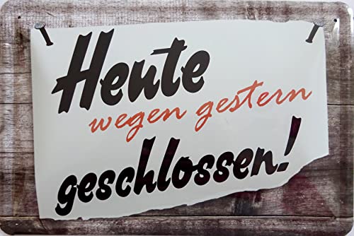 vielesguenstig by Robby Wanka Blechschild Schild 20x30cm - Heute wegen gestern geschlossen feiern Party Freunde Kneipe vielesguenstig by Robby Wanka Blechschild Schild 20x30cm - Heute wegen gestern geschlossen feiern Party Freunde Kneipe von vielesguenstig by Robby Wanka