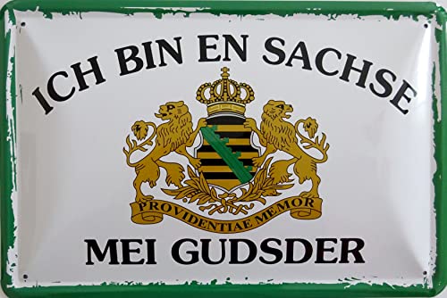vielesguenstig by Robby Wanka Blechschild Schild 20x30cm - Ich Bin en Sachse MEI Guddster Sachen Wappen Bundelland sächsisch vielesguenstig by Robby Wanka Blechschild Schild 20x30cm - Ich Bin en Sachse MEI Guddster Sachen Wappen Bundelland sächsisch von vielesguenstig by Robby Wanka