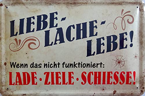 vielesguenstig by Robby Wanka Blechschild Schild 20x30cm - Liebe Lache lebe wenn es Nicht funktioniert Lade ziele schieße Leben Kollegen Kunden vielesguenstig by Robby Wanka Blechschild Schild 20x30cm - Liebe Lache lebe wenn es Nicht funktioniert Lade ziele schieße Leben Kollegen Kunden von vielesguenstig by Robby Wanka