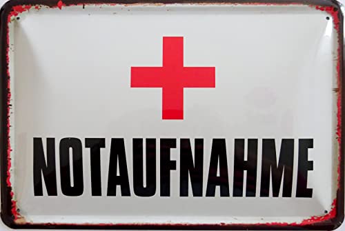 vielesguenstig by Robby Wanka Blechschild Schild 20x30cm - Notaufnahme Notfall Büro Kollegen Spaß verrückt von vielesguenstig by Robby Wanka