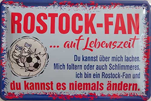 vielesguenstig by Robby Wanka Blechschild Schild 20x30cm - Rostock Fan auf Lebenszeit Kannst über Mich lachen Aber Kannst es Nicht ändern von vielesguenstig by Robby Wanka