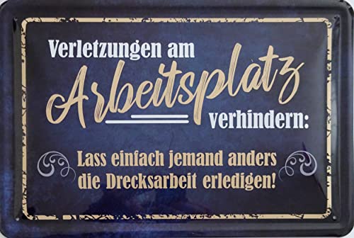 vielesguenstig by Robby Wanka Blechschild Schild 20x30cm - Verletzungen am Arbeitsplatz vermeiden Lass jemand anderes die Drechsarbeit Machen Kollegen Arbeit Job Beruf von vielesguenstig by Robby Wanka