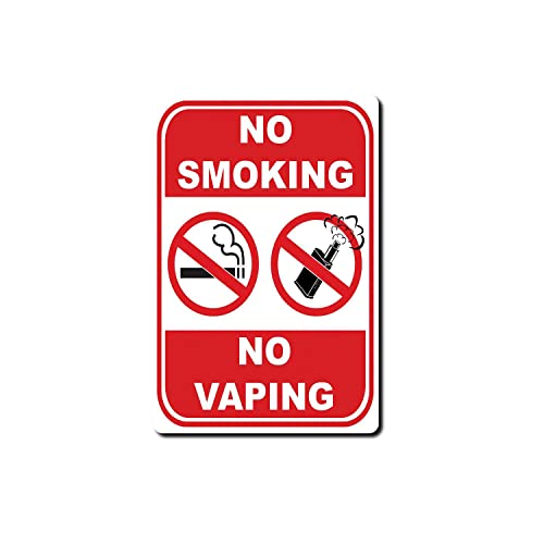 Blechschild "No Smoking No Vaping", rotes Warnschild, kommerzielle Bar, Café, Dekoration, kreatives Blechschild, lustiges Metallschild, Vintage-Wanddekoration, 20,3 x 30,5 cm Blechschild "No Smoking No Vaping", rotes Warnschild, kommerzielle Bar, Café, Dekoration, kreatives Blechschild, lustiges Metallschild, Vintage-Wanddekoration, 20,3 x 30,5 cm von viemso