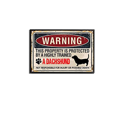 Blechschild mit Aufschrift "Warning Dackel Marks The Dachshund owner's Property is Protected by The Dachshund", Vintage-Schild, Wandkunst, Dekoration, 20,3 x 30,5 cm, mit schwarzem Metallrahmen Blechschild mit Aufschrift "Warning Dackel Marks The Dachshund owner's Property is Protected by The Dachshund", Vintage-Schild, Wandkunst, Dekoration, 20,3 x 30,5 cm, mit schwarzem Metallrahmen von viemso