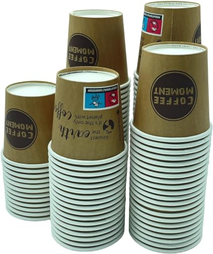 vienberg 100 Stück PREMIUM einweg Espresso Kaffeebecher aus Hartpapier, | 100ml 4oz | Robust, Pappbecher, Kaffee to go Becher, Kaffee Einwegbecher Espressobecher von vienberg
