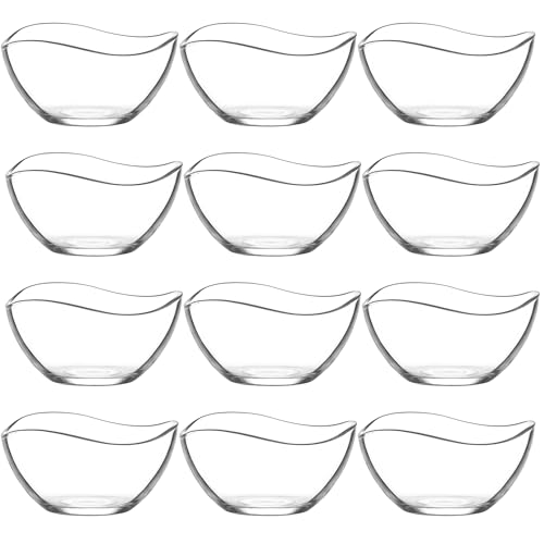 vienberg Glasschalen-Set aus hohwertigem Glas 6,12 oder 24tlg. Glasschalen Vira Schalen Dessertschale Vorspeise Glas Gläser 310ml spülmaschinengeeignet (12) von vienberg