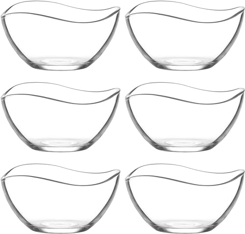 vienberg Glasschalen-Set aus hohwertigem Glas 6,12 oder 24tlg. Glasschalen Vira Schalen Dessertschale Vorspeise Glas Gläser 310ml spülmaschinengeeignet (6) von vienberg