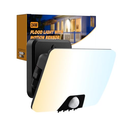 vighep 24W Led Strahler mit Bewegungsmelder Außen, IP65 Wasserdicht Fluter Flutlicht, 3000K-6500K Außenleuchte Scheinwerfer für Garten, Garage von vighep