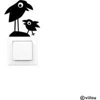 Raben Aufkleber Lichtschalter Sticker Vögel Wandtattoos Kinderzimmer Wandsticker Tiere Wandaufkleber Wand Dekoration Diy von viilou
