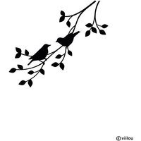 Wandaufkleber Vögel Wandsticker Vogelpaar Zweig Wandtattoos Silhouetten Wand Silhouette Vogel Fenster Sticker Diy von viilou