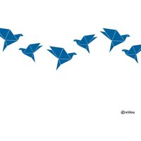 Wandsticker Vögel Origami Bordüre Wandaufkleber Vögel Wandtattoos Vogel Bordüren Tiere Origami Sticker Diy von viilou