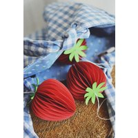 Papiererdbeere, Wabenfrüchte, Papierhandgemachte Dekoration, Scandi Dekoration Papiererdbeere, Wabenfrüchte, Papierhandgemachte Dekoration, Scandi Dekoration von vijuCrafts