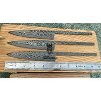 3 Damaszener Stahl Blank Klingen Messer Für Messerzubehör, A Supplies To Make Messer, Damascus Steel Blades | Vbb-111 von vikingsnorsemanAU