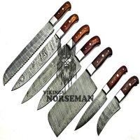 Handgemachte Voll Tang Damaszener Stahl Kochmesser Set/Küchenmesser Mit Rosenholz Griff, Geschenk Für Ihn, Geburtstagsgeschenk, Jahrestag von vikingsnorsemanAU