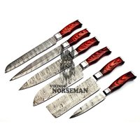 Handgemachtes Voll Tang Damaskus Stahl Koch Messer Set/ Küchenmesser Set Mit Pakka Holz Griff, Chef Set von vikingsnorsemanAU