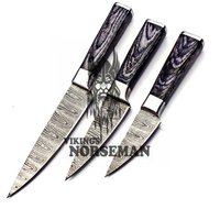 Handgemachtes Voll Tang Damaskus Stahl Koch Messer Set/ Küchenmesser Set Mit Pakka Holz Griff, Chef Set von vikingsnorsemanAU