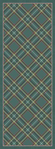 Vilber Teppich Wales grün 02 (52 x 140 x 0,2 cm), PVC, Polyester, rutschfest, waschbar, hitzebeständig, mit Möglichkeit von Tischsets und Tischläufer von Vilber