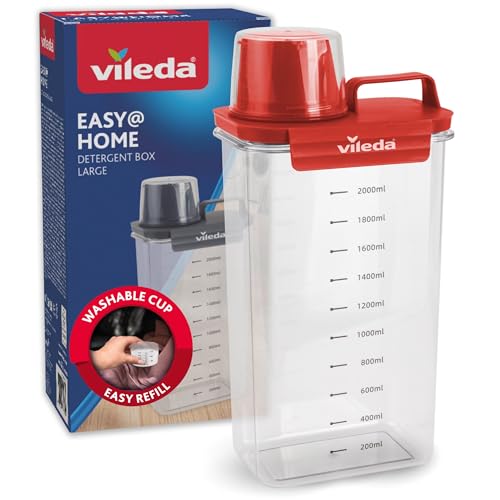 Vileda Waschmittelbox 2300ml rot - Praktische Aufbewahrung für Waschpulver - Inklusive Messbecher für präzises Dosieren - Luftdicht & Platzsparend Vileda Waschmittelbox 2300ml rot - Praktische Aufbewahrung für Waschpulver - Inklusive Messbecher für präzises Dosieren - Luftdicht & Platzsparend von Vileda