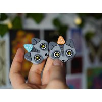 Handgemachter Magnet Aus Ton Mülltiere | Waschbären Mit Partyhütchen Handgemachter Magnet Aus Ton Mülltiere | Waschbären Mit Partyhütchen von vimblesart