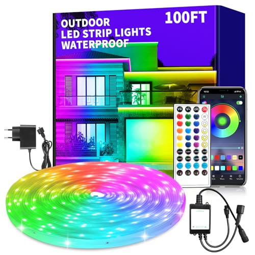 vimeepro 30M LED Strip IP68 Outdoor LED band Waterproof mit Remote/APP Control, musiksynchronisierte RGB led streifen aussenbereich für Schlafzimmer Garten Treppe Party von vimeepro
