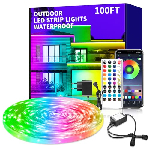 vimeepro Outdoor Wasserdicht LED Strip Light 30M mit Remote/APP Control Musiksynchronisation RGB Outdoor Led Rope Lights Farbwechsel LED band strip für Schlafzimmer Balkon Dach Garten Pool Treppen vimeepro Outdoor Wasserdicht LED Strip Light 30M mit Remote/APP Control Musiksynchronisation RGB Outdoor Led Rope Lights Farbwechsel LED band strip für Schlafzimmer Balkon Dach Garten Pool Treppen von vimeepro