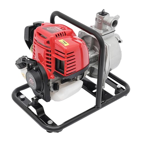 4-Takt Benzin Wasserpumpe Motorpumpe Gartenpumpe Teichpumpe Tragbare Gasbetriebene GartenbewäSserung Pump Einzylinder Schmutzwasserpumpe Kreiselpumpe Benzinmotor Hochdruck Pumpe 38CC 1200W 8500r/min von vinnyooc