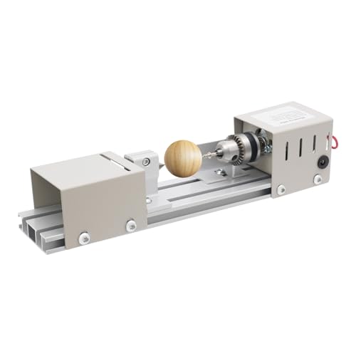 96w 220v 7 Stufen Metalldrehmaschinen Mini Drehmaschine Tischdrehbank Holzbearbeitung Poliermaschine DIY Mit High Precision Chuck Vielseitige Gravierklingen Staubschutz Einstellbare Geschwindigkeit von vinnyooc