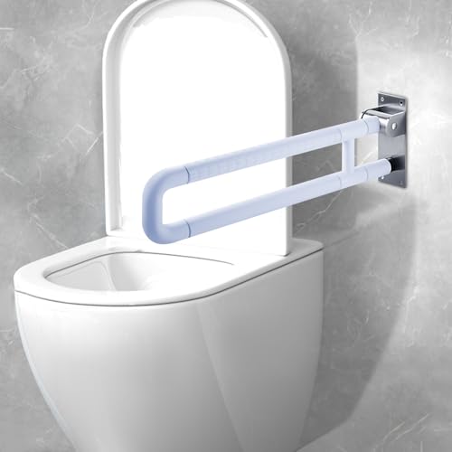 Klappbarer WC Haltegriff 60cm -Toilette Haltegriff Edelstahl Wandstützgriff bis 226kg Tragkraft für Senioren & Mobilitätseingeschränkte Rutschfest mit Riffelprofil 90° Faltfunktion von vinnyooc