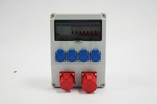 Verteilerkasten Baustromverteiler Stromverteiler Stromkasten Stromverteiler 16a Wandmontage-Elektrokasten Wandmontage-Elektrokasten Elektrounterbrecher-Steckdosen-Verteilerkasten FüR Baustellen von vinnyooc