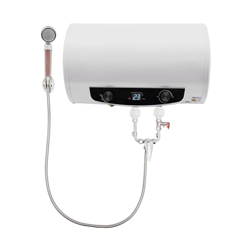 vinnyooc 50L Durchlauferhitzer, Elektrospeicher Warmwasserspeicher, Horizontal Boiler mit Handbrause Smart Control Elektro Warmwasserspeicher Boiler IPX4 von vinnyooc