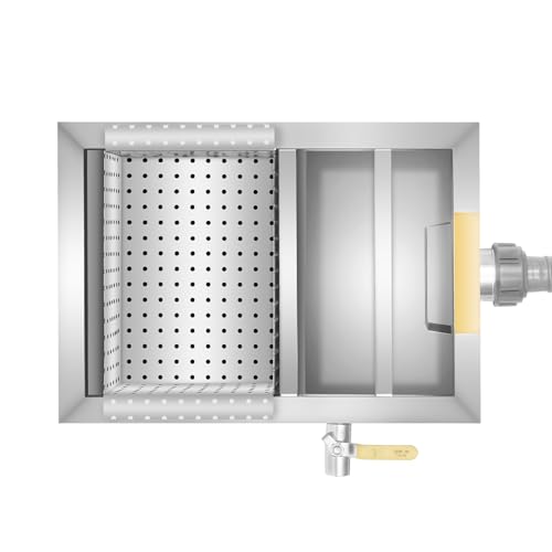 vinnyooc Edelstahl Fettabscheider 20L, Kitchen Abwasser Separator, Ölabscheider Küche Fett Gastro für Mineralöl Tieröl Pflanzenöl von vinnyooc