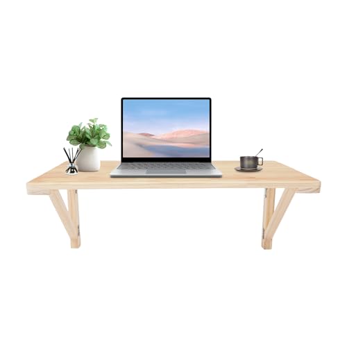 vinnyooc Klapptisch Wand Klapptisch Wandmontage Schreibtisch Wandschreibtisch Klappbar Klappbar Wand Rustikaler Stil Wandtisch Klappbar für Zuhause BüRo Arbeitsplatz Esszimmer WaschküChe (80x50cm) von vinnyooc