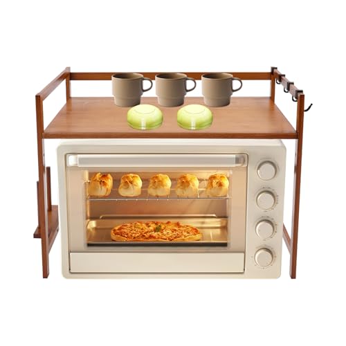 vinnyooc MikrowellenRegal Mikrowellenregal MikrowelleRegal Microwave Shelf Regal für MikrowelleRegal Mikrowelle Mikrowellenablage GewüRzregale KüChen-Organizer-Rack für Arbeitsplatte (Teefarbe) von vinnyooc