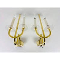 Paar Wandleuchten Aus Messing Und Glas, 1960Er Jahre, Deutschland Paar Wandleuchten Aus Messing Und Glas, 1960Er Jahre, Deutschland von vinovo