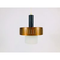 Kupfer Hängelampe - Metallkörper Opalglasschirm Ddr Deckenlampe 1960Er Jahre von vinovo