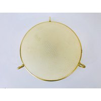 Mid-Century Modern Square Flush Mount Von Erco - Wandleuchte Messing Ornamente Kunststoff Lampe Schatten Deutschland 1950Er Jahre von vinovo