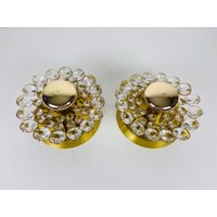 Paar Kristallglas Wandlampen Von Palwa, Deutschland, 1960Er Jahre Paar Kristallglas Wandlampen Von Palwa, Deutschland, 1960Er Jahre von vinovo