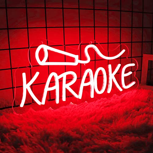 Vinray Karaoke-Neonschild für Heimkino, Bar, Pub, Club, Karaoke, Wandkunst, Dekoration, beleuchtet Ihren Raum, rote Farbe, 5 V USB-Netzteil von vinray