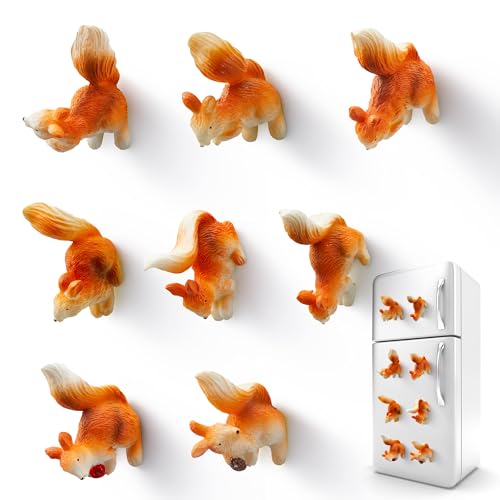 8 x Eichhörnchen-Magnete verleihen Ihrem Kühlschrank etwas Humor und Spaß – perfekt für Erwachsene und Zuhause von vinsiora