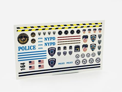 Waterslide Decal Set 1:64 NYPD Slotcar USA New York Police & Fire Dept. Tuning Auto Modellbau Modellbahn Eisenbahn Abziehbilder Rennbahn Feuerwehr Polizei von vinskool