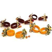 Vintage Blumen Serviettenringe - Set Mit 10 Handgefertigten Serviettenhaltern von vintagdesign